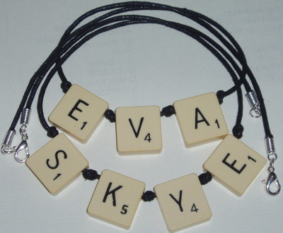 Scrabble Necklace Personalised Top Drilled Cord Letter Name Gok