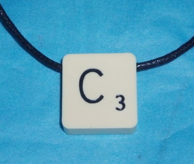 Scrabble Pendant Necklace Top Drilled Cord All Letters Personalised