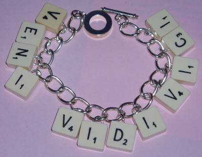 Travel Scrabble Charm Bracelet Name All Letters Available Crystal