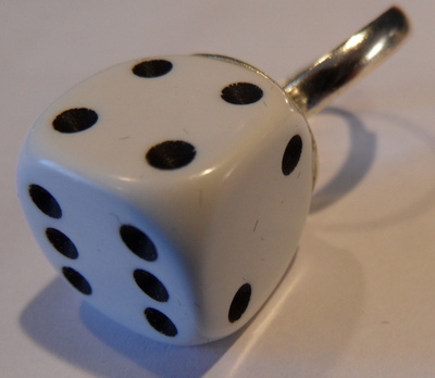 Dice Ring White Rockabilly Funky Fun Adjustable