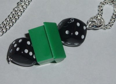 Monopoly House Black Dice Pendant