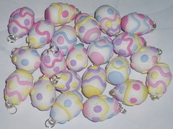 Easter Egg Earrings Funky Fimo Sterling