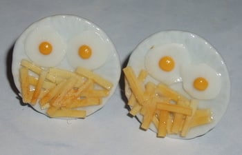 Egg and Chips Cufflinks Plate Fried Eggs Chippie Food