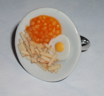 Egg Beans Chips Ring Fried French Fries Chippie Plate Adjustable