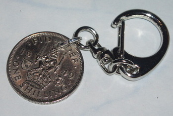 Scottish Shilling Keyring Birthday Wedding Anniversary Scottish Shilling Keyring Birthday Wedding Anniversary