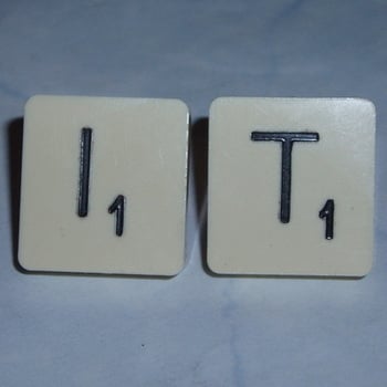 Scrabble Earrings Stud Initial Letters Sterling Back