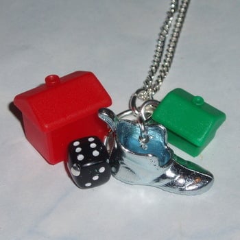 Monopoly Boot Pendant Hotel House Black Dice