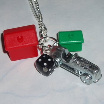 Monopoly Car Pendant Hotel House Black Dice