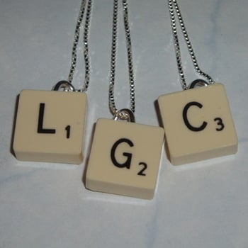 Travel Scrabble Pendant Necklace All Letters Personalised 