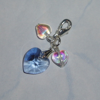 Something Blue Swarovski Crystal Heart Charm