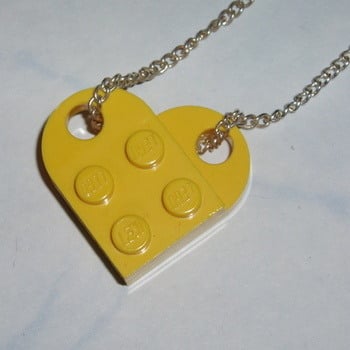 Lego Heart Pendant Yellow