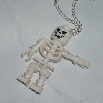 Lego MiniFigure Pendant Skeleton Halloween Scary Geek