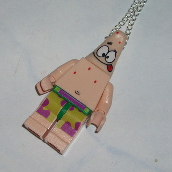 Lego MiniFigure Pendant SpongeBob Patrick Starfish Pink Geek