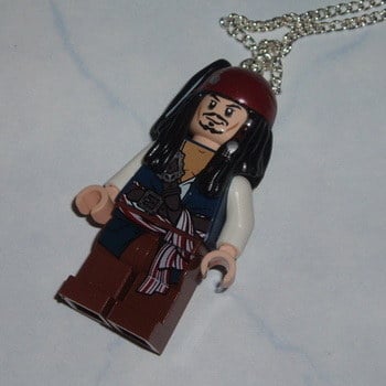 Lego MiniFigure Pendant Pirates Caribbean Captain Jack Sparrow