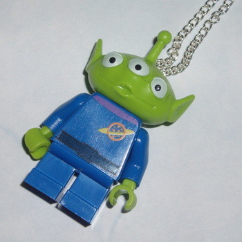 Lego Minifigure Pendant This Is The Fabulous 3 Eyed Alien From Toy Story Very Fashionable And Fun To Wear Choose Your Chain Length Wax Cord Option Also Available Geek Emo Kitsch Retro I