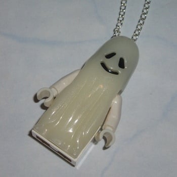 Lego MiniFigure Pendant Ghost Glow In The Dark Halloween