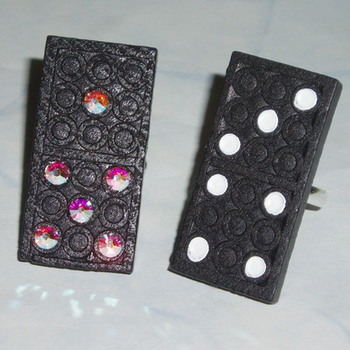 Domino Ring Black Swarovski Crystal Rockabilly Jessie J Cher Lloyd