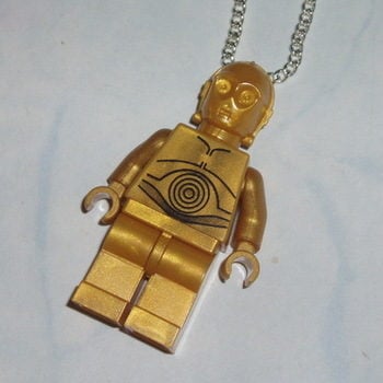 Lego MiniFigure Pendant Star Wars C3P0 Robot Golden