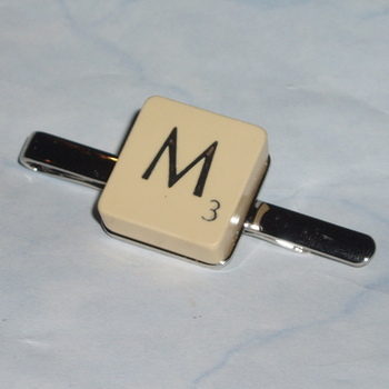 Scrabble Tie Clip All Letters Initial Swarovski