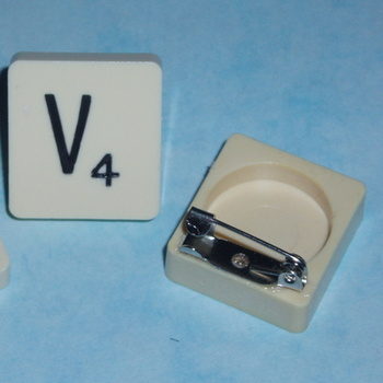 Scrabble Brooch Pin All Letters Initial Swarovski