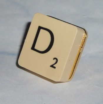 Scrabble Tie Tack All Letters Initial Swarovski Lapel Pin