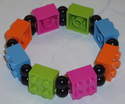Lego Bracelet 2 Row 2x2 Brick Pearls Stretch Jewellery