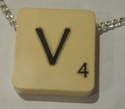 Scrabble Pendant Top Drilled Chain All Letters Available