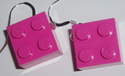 Lego Earrings 2x2 Brick Drop Sterling Geek Retro Swarovski  