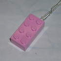 Lego Pendant 4x2 Pale Pink Brick Geek Emo Kitsch Retro Swarovski