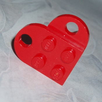 Lego Heart Ring Bright Red Rockabilly Retro Swarovski