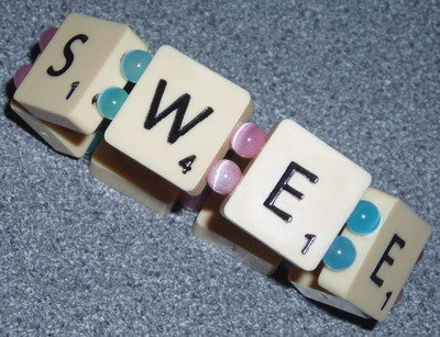 Scrabble Bracelet 7 Tile Vintage Word Name Letters J K Available