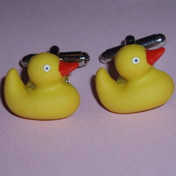 Rubber Duck Cufflinks Ducky Bathtime Yellow Wedding Groom Usher