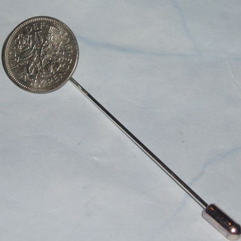 Sixpence Stick Pin Coin Tanner Birthday Anniversary Wedding Gift