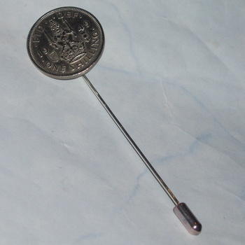 Shilling Stick Pin Coin Scottish English Birthday Anniversary Wedding