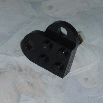 Lego Heart Ring Black Rockabilly Retro Swarovski