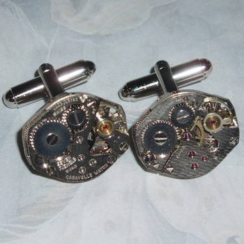 Steampunk Cufflinks Honeycomb Vintage Watch Movements Wedding