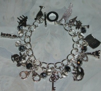 50 Shades Of Grey Charm Bracelet Charms Crystals Handmade