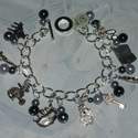 50 Shades Of Grey Charm Bracelet Charms Pearls Handmade