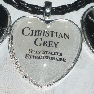 50 Shades of Grey Pendant Necklace Sexy Stalker Heart Glass