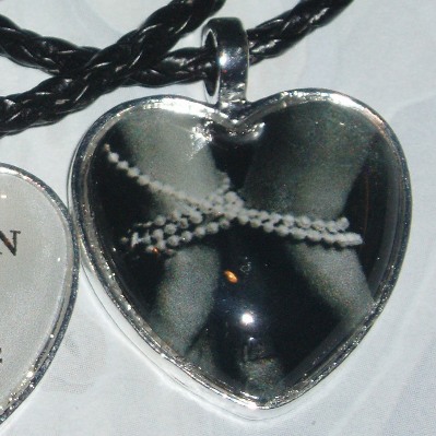 50 Shades of Grey Pendant Necklace Pearl Handcuffs Heart Glass