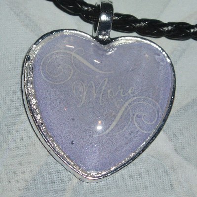 50 Shades of Grey Pendant Necklace More Heart Glass Cabochon