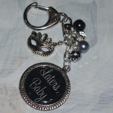 50 Shades Grey Keyring Bag Charm Mask Laters Baby