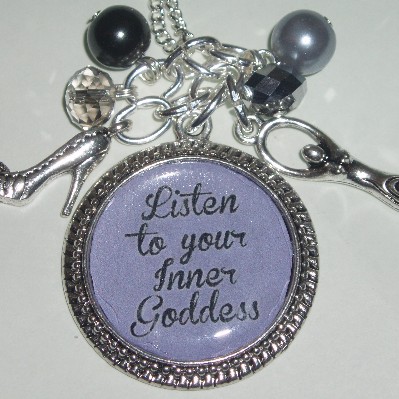 50 Shades Grey Listen Inner Goddess Photo Charm Necklace