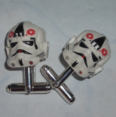 Lego Stormtrooper Cufflinks Star Wars At-At Driver Helmets