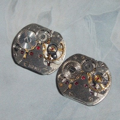 Steampunk Cufflinks Vintage Watch Movements Wedding Groom