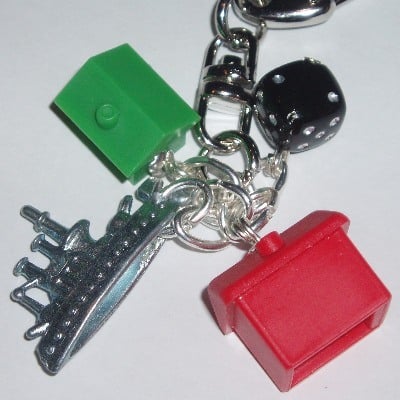 Monopoly Bag Charm Hotel House Black Dice Ship Car Boot Hat Dog