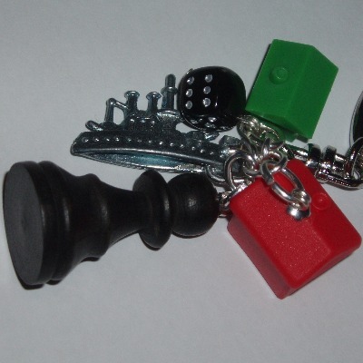 Monopoly Bag Charm Ship Hotel House Black Dice Pawn Chess