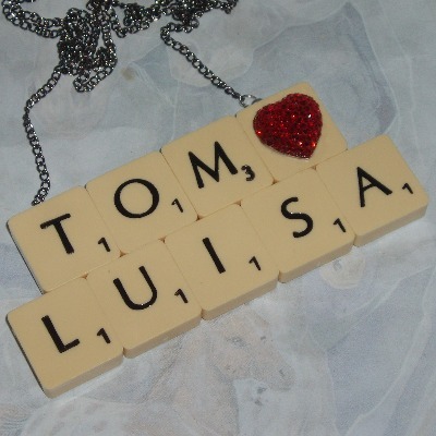 Scrabble Necklace Personalised Name Letters Vintage Tiles