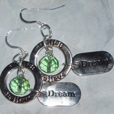 Dream Believe Birthstone Affirmation Earrings Crystal