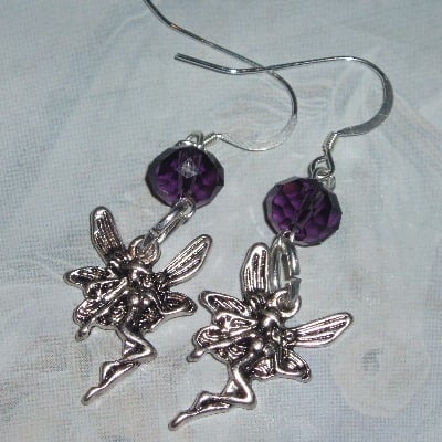 Fairy Birthstone Earrings Fae Charm Crystal Sterling